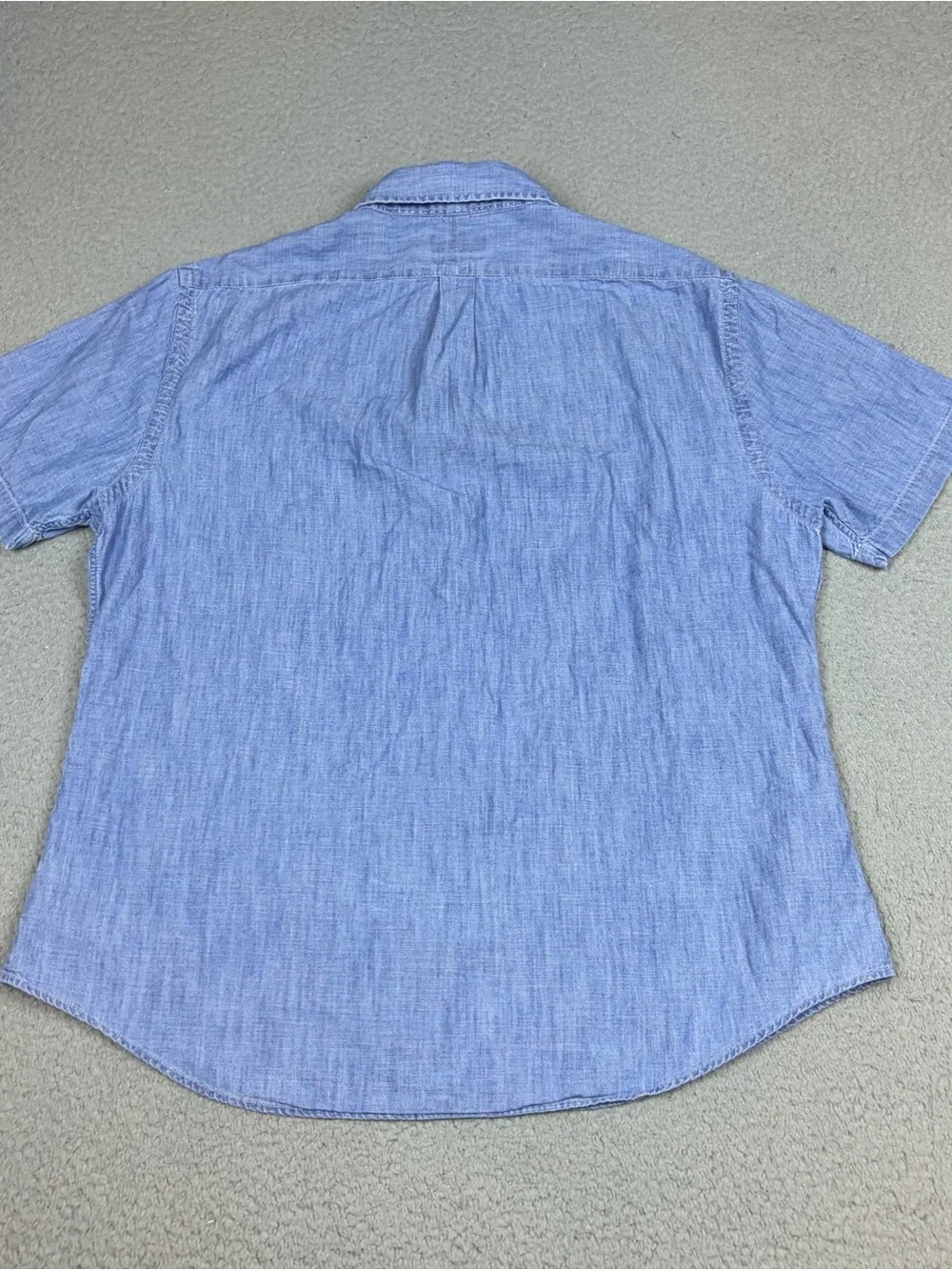 Polo Ralph Lauren Shirt Men’s XL Slim Fit Blue Chambray Short Sleeve Button-Down